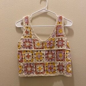 Rebellion Colorful Crochet Top size XS